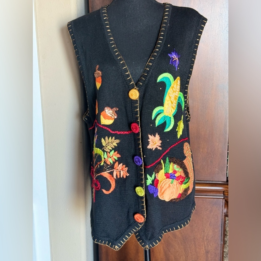 Vintage Victoria Woman Embroidery Harvest Vest